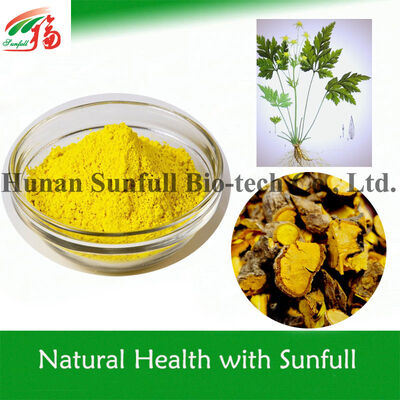 100% Natural Berberine hcl 97% 98% from Coptis chinensis Root with CAS No. 633-65-8